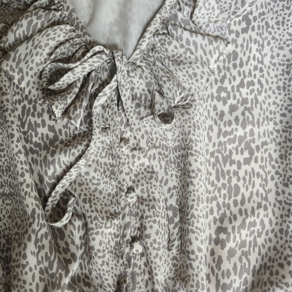 Buddy Love Cream With Animal Print Ruffle Dress.Size L - Picture 4 of 8